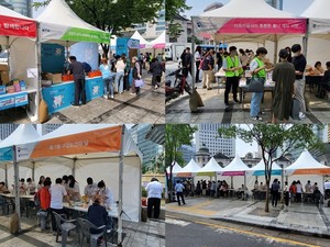 치협등 유관단체들은 구강의날 기념식장 부근 한국은행 앞 분수대 광장에서 건강한 구강 관리를 위한 현장 캠페인을 진행했다.