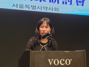 ▲ 타이베이약사회 장문정 이사장은 서울시약의 환대에 감사의 뜻을 전했다.