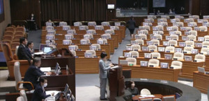 ▲ 간호법 등 쟁점 법안 처리를 두고 여당의원들이 일제히 퇴장했다.