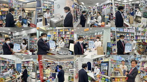▲ 한동원 회장이 신규 개설 약국을 방문해 격려의 말을 전했다.