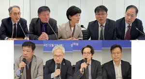 (왼쪽 위부터 시계방향으로) 박중원 이사장, 박종대 이사장, 심기남 부회장, 곽경근 회장, 이정용 회장, 정승진 보험이사, 최동원 총무부회장, 강태경 회장, 이세라 회장.