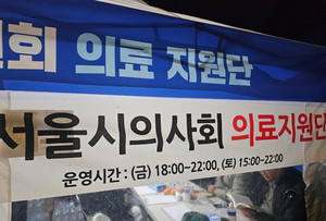 서울시의사회는 의료부스를 열고 환자들을 도왔다.