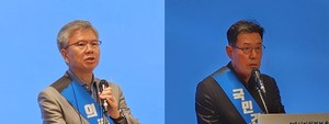 ▲ 김택우 회장(왼쪽)과 김교웅 의장.
