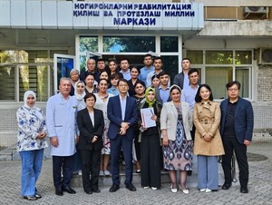 ▲ 칠곡경북대병원이 우즈베키스탄 국가사회보호청과 업무협약을 체결했다.