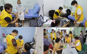 ▲ 정형외과, 내과, 치과 등으로 구성된 의료진들이 캄보디아 현지 주민들을 대상으로 의료봉사를 진행하고 있다.