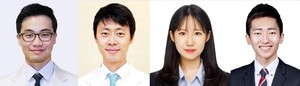 ▲ (왼쪽부터) 명우재 교수, 원홍희 교수, 안예은 연구원, 김재현 임상강사.