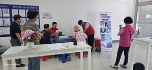 ▲ 건협 충북세종지부가 영운국민체육센터에서 건강캠페인을 실시했다.