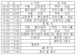 대회 일정표.