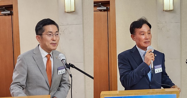 ▲ 이필수 회장(좌)과 박성민 의장.
