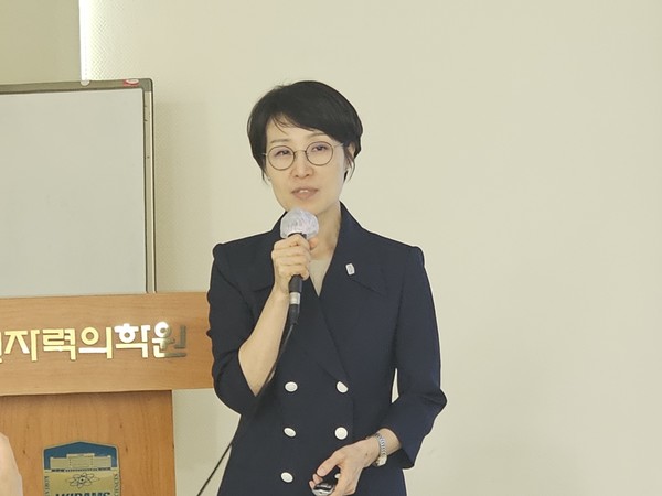 ▲ 이진경 신임 원장은 원자력의학원을 이끌 방향을 설명했다.