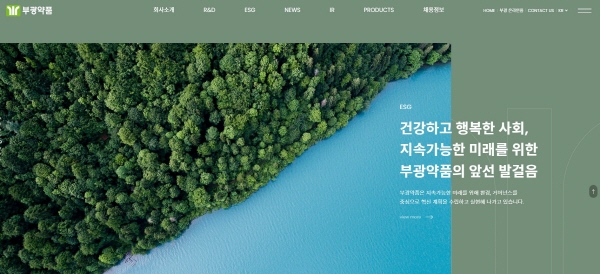 ▲ 부광약품은 환경ㆍ사회ㆍ지배구조(ESG) 경영을 강화해 홈페이지를 새롭게 오픈했다.