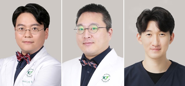 ▲ (왼쪽부터) 오병학 교수, 유현진 교수, 최재규 전공의.
