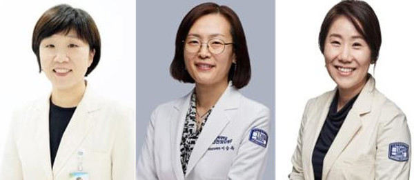 ▲ (왼쪽부터) 김민정 교수, 이승옥 교수, 김명신 교수