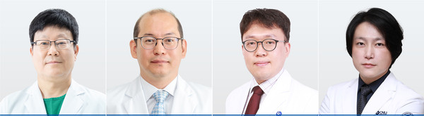 ▲ (왼쪽부터) 송인상 교수, 전광식 교수, 김석환 교수, 한선종 교수