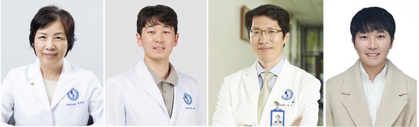 ▲ (왼쪽부터) 박해심 교수, 장재혁 교수, 박래웅 교수, 박철형 연구원