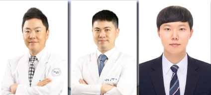 ▲ (왼쪽부터) 양산부산대병원 고현창, 신기혁 교수, 부산대병원 이진수 전공의