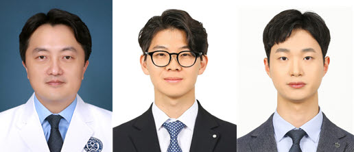 ▲ (왼쪽부터)김상하 교수, 정형빈 학생, 노은규 학생