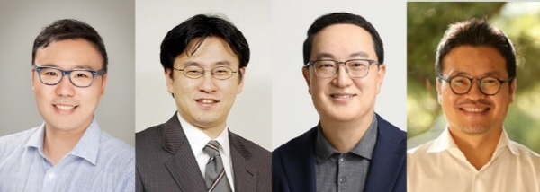 ▲ (왼쪽부터) 사경하 교수, 박철기 교수, 남도현 교수, 박종배 교수