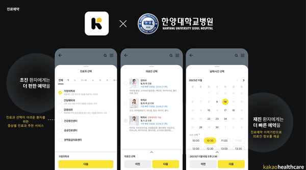 ▲ 한양대병원은 카카오톡 채널 기반 AI챗봇을 도입한 ‘케어챗’ 서비스를 오픈했다.