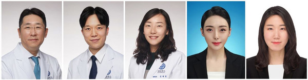 ▲ (왼쪽부터) 김진석 교수, 조현수 교수, 정해림 교수, 김소정 연구원, 곽정은 연구원