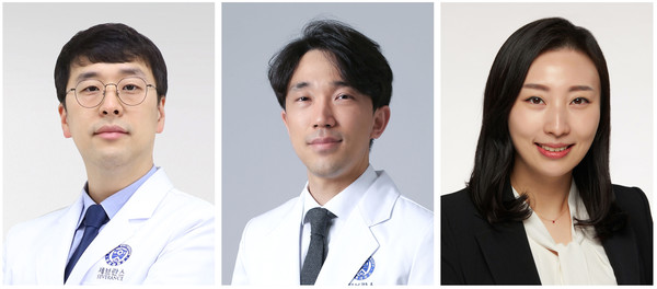 ▲ (왼쪽부터) 안성수 교수, 김형우 교수, 한민경 교수