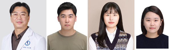 ▲ ▲ (왼쪽부터) 강호철 교수, 윤정현 연구원, 황이슬 연구원, 윤한솔 연구원